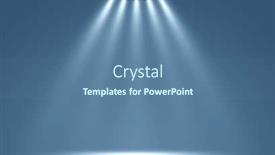  Presentation with illuminate - Audience pleasing PPT theme consisting of spotlights-illuminate-empty-stage-blue backdrop and a ocean colored foreground