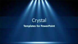  Presentation with illuminate - Presentation design having spotlights-illuminate-empty-stage-blue background and a ocean colored foreground