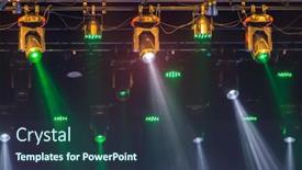  Presentation with operation theatre templete - Presentation theme consisting of spotlights-on-a-theatre-stage background and a tawny brown colored foreground