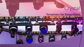  Presentation with theatre - Beautiful slides featuring spotlights-on-a-theatre-stage backdrop and a coral colored foreground