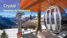  Presentation with ski - Beautiful slide set featuring spots - baqueira beret in lerida catalonia backdrop and a tawny brown colored foreground