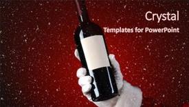  Presentation with bottle red wine - Audience pleasing presentation theme consisting of spots - closeup of santa claus holding backdrop and a wine colored foreground
