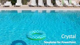  Presentation with peacock blue coloured for corporate - Presentation with spots - spotted blue inflatable ring background and a teal colored foreground