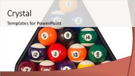  Presentation with billiard - Beautiful presentation design featuring spots and stripes pool balls backdrop and a white colored foreground