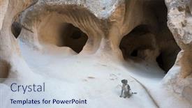  Presentation with cappadocia - Presentation design featuring spotted-white-black-dog background and a sky blue colored foreground