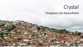  Presentation with venezuela - PPT theme featuring sprawling ghetto of caracas venezuela background and a white colored foreground