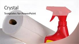  Presentation with spray - Amazing PPT theme having spray bottle and paper towel backdrop and a  colored foreground