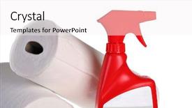  Presentation with spray - Slides consisting of spray bottle and paper towel background and a  colored foreground