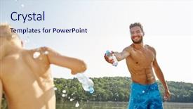  Presentation with spray - Beautiful presentation featuring spray each other with water backdrop and a  colored foreground