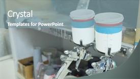  Presentation with self defense pepper spray - Cool new presentation design with spray gun uder the white backdrop and a seafoam green colored foreground