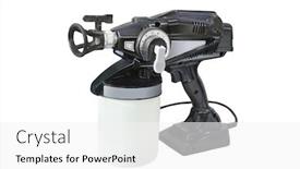  Presentation with spray - Slide deck consisting of spray gun under the white background background and a white colored foreground