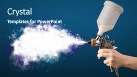  Presentation with magical - Colorful PPT layouts enhanced with spray guns - painter with airbrush gun backdrop and a  colored foreground
