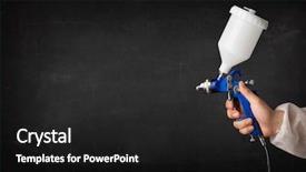  Presentation with spray - Audience pleasing presentation design consisting of spray guns - painter works with airbrush gun backdrop and a  colored foreground