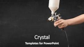  Presentation with spray - PPT layouts having spray guns - painter works with airbrush gun background and a  colored foreground
