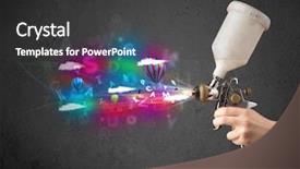  Presentation with clouds - Audience pleasing slide deck consisting of spray guns - worker with airbrush and colorful backdrop and a dark gray colored foreground