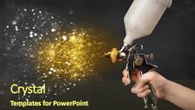  Presentation with golden burst of fire works - Audience pleasing PPT theme consisting of portrait of a nerdy girl backdrop and a  colored foreground.