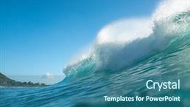  Presentation with ocean wave - Theme featuring spray on the top oahu background and a ocean colored foreground