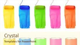  Presentation with painting - Audience pleasing PPT layouts consisting of spray paint - renovate and painting collage backdrop and a cream colored foreground