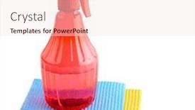  Presentation with napkins - Colorful PPT theme enhanced with spray with detergent and napkins isolated on white background side view backdrop and a sky blue colored foreground