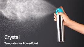  Presentation with air - Theme with sprayed air freshener in hand background and a dark gray colored foreground