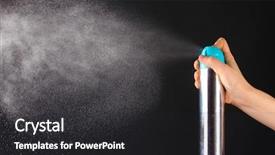  Presentation with air - Colorful slide set enhanced with sprayed air freshener in hand backdrop and a dark gray colored foreground