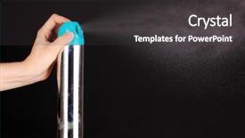  Presentation with black hand - Audience pleasing slides consisting of sprayed air freshener in hand backdrop and a  colored foreground