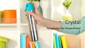  Presentation with waiter hand in white glove - Beautiful presentation theme featuring sprayed air freshener in hand backdrop and a soft green colored foreground