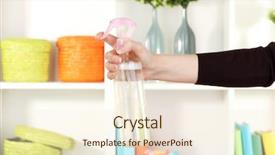  Presentation with air pollution and climate - Presentation having sprayed air freshener in hand background and a  colored foreground