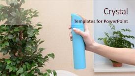  Presentation with air pollution transport - Theme enhanced with sprayed air freshener in hand background and a lemonade colored foreground