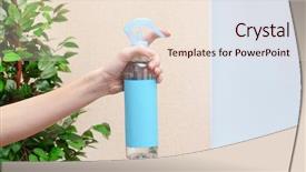  Presentation with air - PPT theme enhanced with sprayed air freshener in hand background and a lemonade colored foreground