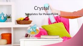  Presentation with air - Presentation theme featuring sprayed air freshener in hand background and a  colored foreground