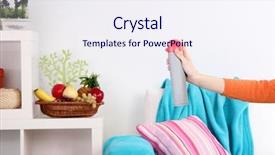  Presentation with air - Slide set featuring sprayed air freshener in hand background and a  colored foreground