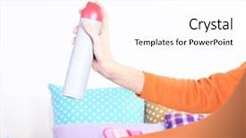  Presentation with air pollution ecology and behavior - Cool new theme with sprayed air freshener in hand backdrop and a  colored foreground