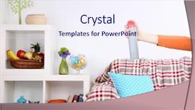  Presentation with air pollution ecology and behavior - Audience pleasing presentation theme consisting of sprayed air freshener in hand backdrop and a  colored foreground