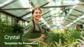  Presentation with sprayer - Cool new presentation with sprayers - image of pretty woman gardener backdrop and a tawny brown colored foreground