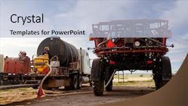  Presentation with chemical - Presentation having spraying being filled with chemical background and a light blue colored foreground