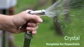  Presentation with rain water harvesting system - Audience pleasing presentation design consisting of spraying water into the garden backdrop and a  colored foreground