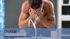  Presentation with shaving - Cool new slide deck with spraying water on his face backdrop and a teal colored foreground