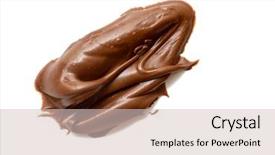  Presentation with ice cream food truck - Cool new presentation theme with spread - cream chocolate spreading isolated backdrop and a soft green colored foreground