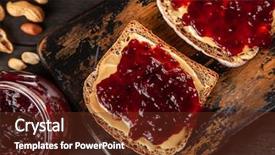  Presentation with peanut butter and jelly - Colorful PPT theme enhanced with spread - peanut butter and jelly sandwich backdrop and a tawny brown colored foreground