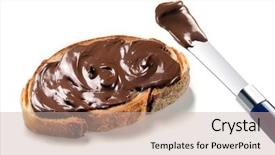  Presentation with spread - Presentation theme consisting of spread - slice of bread with chocolate background and a mint green colored foreground