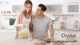  Presentation with breakfast - Cool new presentation theme with spread love - happy couple having breakfast together backdrop and a mint green colored foreground