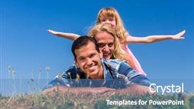  Presentation with parents - PPT layouts featuring spread love - parents and daughter in meadow background and a teal colored foreground