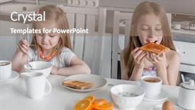  Presentation with eating - Amazing theme having spread love - sisters eating brunch oats backdrop and a coral colored foreground