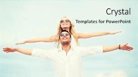  Presentation with dating - PPT theme consisting of spread love - summer holidays and dating concept background and a sky blue colored foreground