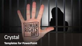  Presentation with human rights - Amazing slide set having spread out against human rights backdrop and a dark gray colored foreground