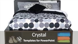  Presentation with spread - Slide deck with spread sheet - bed isolated background and a dark gray colored foreground