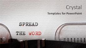  Presentation with spread - Presentation theme featuring spread-the-word-phrase-written background and a light gray colored foreground