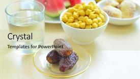  Presentation with iftar - Audience pleasing presentation design consisting of spread to break a fast backdrop and a soft green colored foreground