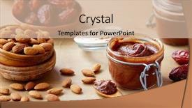  Presentation with vegan diet - Amazing presentation design having spread with almonds sugar-free backdrop and a soft green colored foreground